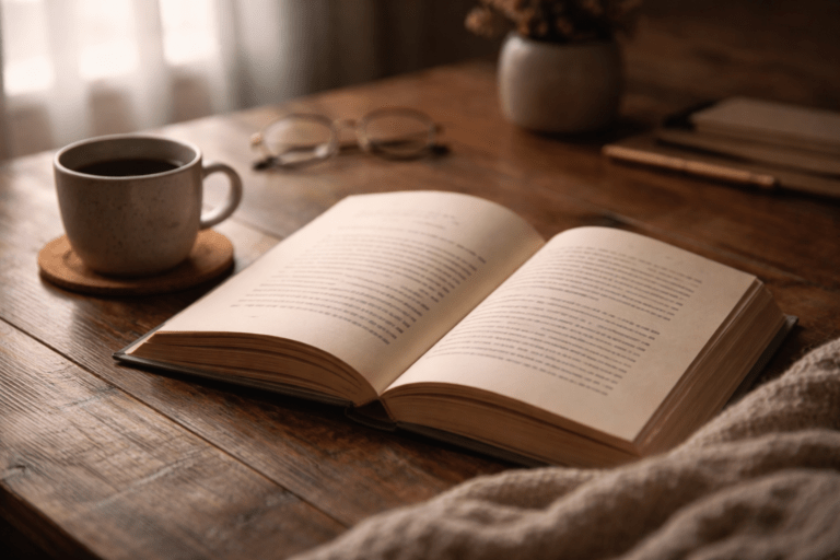 Open book on first page in soft light representing reader hesitation at the beginning of a story